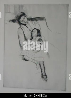 Art inspiré par Jeanette et sa mère sur le canapé, Mary Cassatt, américaine, 1844-1926, Drypoint sur papier ponté, ca. 1902, feuille : 19 3/4 x 15 3/8 po, 50,2 x 39,1 cm, 1902, affection, enfant, mère, Assis, femme artiste, oeuvres classiques modernisées par Artotop avec une touche de modernité. Formes, couleur et valeur, impact visuel accrocheur sur l'art émotions par la liberté d'œuvres d'art d'une manière contemporaine. Un message intemporel qui cherche une nouvelle direction créative. Artistes qui se tournent vers le support numérique et créent le NFT Artotop Banque D'Images