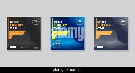 Louez une bannière de voiture pour la conception d'un modèle de publication sur les réseaux sociaux Illustration de Vecteur