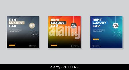 modèle de bannière de médias sociaux de location de voiture Illustration de Vecteur