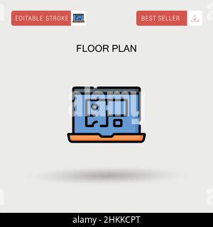 Icône de vecteur simple du plan d'étage. Illustration de Vecteur