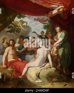 Art inspiré par le repas des dieux au mariage de Peleus et Thetis, Abraham Bloemaert, 1638, oeuvres classiques modernisées par Artotop avec une touche de modernité. Formes, couleur et valeur, impact visuel accrocheur sur l'art émotions par la liberté d'œuvres d'art d'une manière contemporaine. Un message intemporel qui cherche une nouvelle direction créative. Artistes qui se tournent vers le support numérique et créent le NFT Artotop Banque D'Images