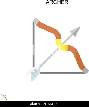 Icône de vecteur simple Archer.Modèle de conception de symbole d'illustration pour élément d'interface utilisateur Web mobile. Illustration de Vecteur