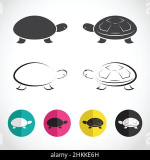 Groupe vectoriel de tortue sur fond blanc.Illustration vectorielle superposée facile à modifier. Illustration de Vecteur