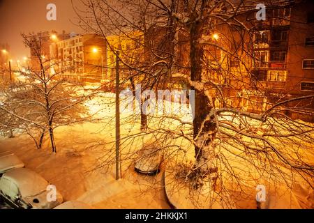 Hiver à Sarajevo avec beaucoup de neige Banque D'Images