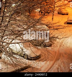 Hiver à Sarajevo avec beaucoup de neige Banque D'Images