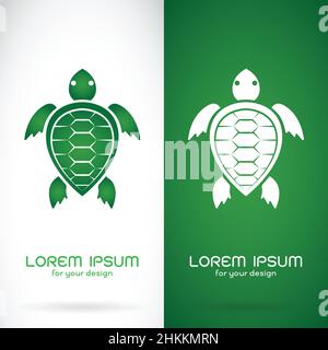 Image vectorielle d'un motif tortue sur fond blanc et vert, logo, symbole.Illustration vectorielle superposée facile à modifier. Illustration de Vecteur