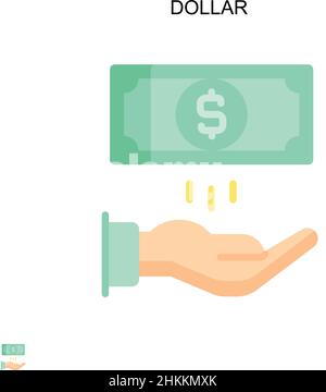 Dollar simple vecteur icône.Modèle de conception de symbole d'illustration pour élément d'interface utilisateur Web mobile. Illustration de Vecteur