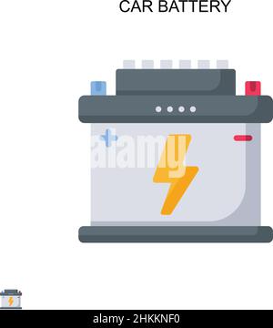 Icône de vecteur simple de batterie de voiture.Modèle de conception de symbole d'illustration pour élément d'interface utilisateur Web mobile. Illustration de Vecteur