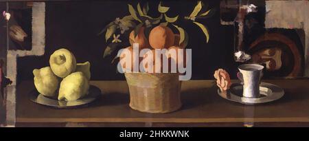 Art inspiré par Still Life, Francisco de Zurbarán, espagnol, 1598-1664, 1598-1942, Huile sur toile, fabriquée en Espagne, Europe, peintures, 20 1/16 x 49 1/8 po. (51 x 124,8 cm, œuvres classiques modernisées par Artotop avec une touche de modernité. Formes, couleur et valeur, impact visuel accrocheur sur l'art émotions par la liberté d'œuvres d'art d'une manière contemporaine. Un message intemporel qui cherche une nouvelle direction créative. Artistes qui se tournent vers le support numérique et créent le NFT Artotop Banque D'Images