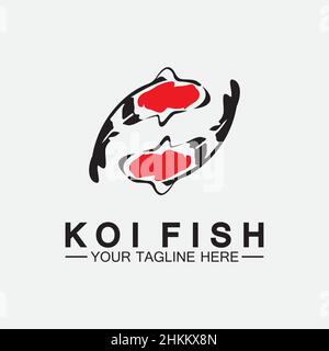 Modèle vectoriel de logo Koi Fish Illustration de Vecteur