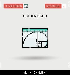 Icône de vecteur simple Golden ratio. Illustration de Vecteur