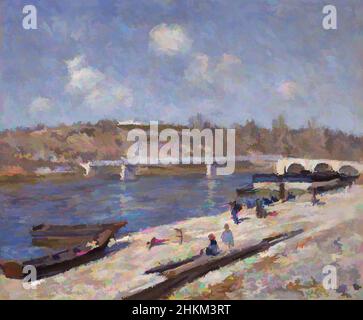 Art inspiré par la plage de Saint-Mammès, Alfred Sisley, anglais (né en France), 1839–1899, 1884, Huile sur toile, Moret-sur-Loing, Île-de-France, France, Europe, Peintures, 20 3/8 × 24 1/2 po (51,8 × 62,2 cm, œuvres classiques modernisées par Artotop avec une touche de modernité. Formes, couleur et valeur, impact visuel accrocheur sur l'art émotions par la liberté d'œuvres d'art d'une manière contemporaine. Un message intemporel qui cherche une nouvelle direction créative. Artistes qui se tournent vers le support numérique et créent le NFT Artotop Banque D'Images