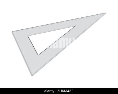 La règle du triangle sur un fond blanc. 3d illustration. Banque D'Images