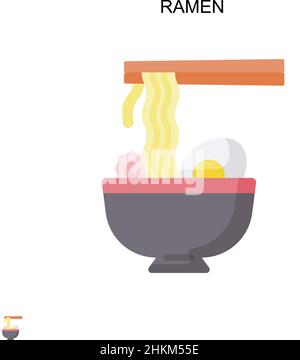 Icône de vecteur simple ramen.Modèle de conception de symbole d'illustration pour élément d'interface utilisateur Web mobile. Illustration de Vecteur
