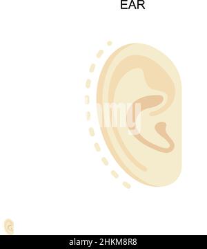 Icône de vecteur simple EAR.Modèle de conception de symbole d'illustration pour élément d'interface utilisateur Web mobile. Illustration de Vecteur