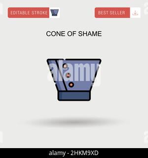 Cône de honte simple vecteur icône. Illustration de Vecteur