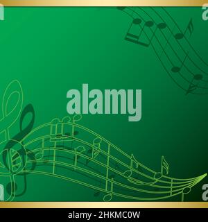 fond vert vif avec notes de musique - prospectus vectoriel Illustration de Vecteur