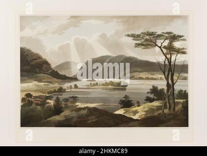 Art inspiré par la vue de Fishkill regardant vers West point, de 'The Hudson River Portfolio', William Guy Wall, irlandais, 1792-après 1864, John Hill, Américain (né en Angleterre), 1770-1850, 1825, aquatinte de couleur main, gravure, Et gravure, West point, New York, Etats-Unis, Nord et, Œuvres classiques modernisées par Artotop avec une touche de modernité. Formes, couleur et valeur, impact visuel accrocheur sur l'art émotions par la liberté d'œuvres d'art d'une manière contemporaine. Un message intemporel qui cherche une nouvelle direction créative. Artistes qui se tournent vers le support numérique et créent le NFT Artotop Banque D'Images