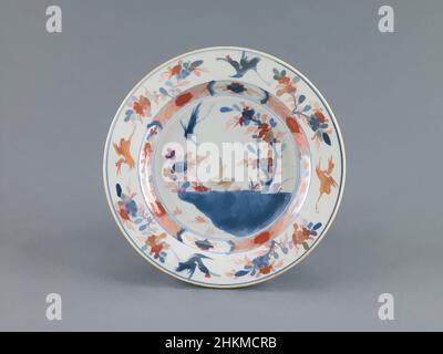 Art inspiré par assiette avec conception de grues et plantes à fleurs, chinois, dynastie Qing, 1644-1911, période Kangxi, 1662-1722, ou période Yongzheng, 1723-1735, début du 18th siècle, Jingdezhen 'Chinese Imari' ware; porcelaine avec underglaze bleu cobalt, verglaçure rouge fer, et or, les œuvres classiques modernisées par Artotop avec un peu de modernité. Formes, couleur et valeur, impact visuel accrocheur sur l'art émotions par la liberté d'œuvres d'art d'une manière contemporaine. Un message intemporel qui cherche une nouvelle direction créative. Artistes qui se tournent vers le support numérique et créent le NFT Artotop Banque D'Images