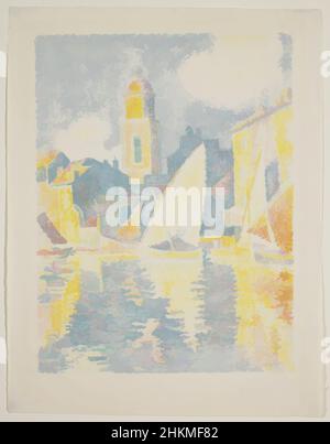 Art inspiré par le port de Saint-Tropez, Paul Signac, français, 1863-1935, 1897-98, Lithographie, réalisée en France, Europe, Saint-Tropez, Provence-Alpes-Côte d'Azur, France, Europe, tirages, 17 1/8 x 13 cm (43,5 x 33 cm, œuvres classiques modernisées par Artotop avec une touche de modernité. Formes, couleur et valeur, impact visuel accrocheur sur l'art émotions par la liberté d'œuvres d'art d'une manière contemporaine. Un message intemporel qui cherche une nouvelle direction créative. Artistes qui se tournent vers le support numérique et créent le NFT Artotop Banque D'Images