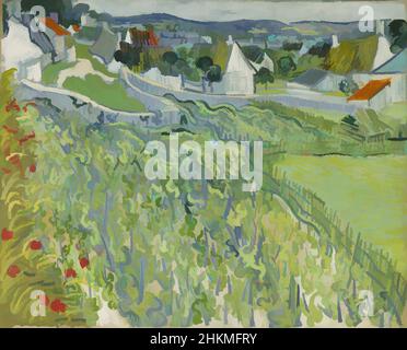Art inspiré par les vignobles d'Auvers, Vincent van Gogh, néerlandais, 1853-1890, juin 1890, Huile sur toile, fabriquée à Auvers-sur-Oise, Île-de-France, Europe occidentale, France, Europe, Auvers-sur-Oise, Île-de-France, Europe occidentale, France, Europe, peintures, 25 5/8 x 31 5/8 po. (65,1 x 80,3 cm, œuvres classiques modernisées par Artotop avec une touche de modernité. Formes, couleur et valeur, impact visuel accrocheur sur l'art émotions par la liberté d'œuvres d'art d'une manière contemporaine. Un message intemporel qui cherche une nouvelle direction créative. Artistes qui se tournent vers le support numérique et créent le NFT Artotop Banque D'Images