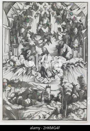 Art inspiré par Saint Jean devant Dieu et les anciens, de la série 'l'Apocalypse', Albrecht Dürer, allemand, 1471-1528, c.1496, Coupe de bois, fabriqué en Allemagne, Europe, tirages, image (irrégulière): 15 5/8 x 11 1/4 po. (39,7 x 28,6 cm, œuvres classiques modernisées par Artotop avec une touche de modernité. Formes, couleur et valeur, impact visuel accrocheur sur l'art émotions par la liberté d'œuvres d'art d'une manière contemporaine. Un message intemporel qui cherche une nouvelle direction créative. Artistes qui se tournent vers le support numérique et créent le NFT Artotop Banque D'Images