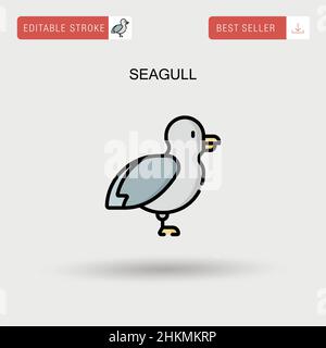 Icône de vecteur simple Seagull. Illustration de Vecteur