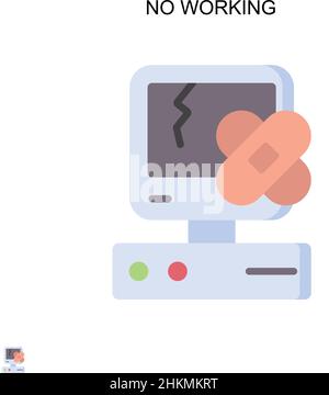 Pas d'icône de vecteur simple de travail.Modèle de conception de symbole d'illustration pour élément d'interface utilisateur Web mobile. Illustration de Vecteur