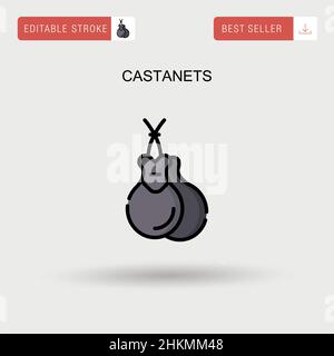 Icône de vecteur simple de castanets. Illustration de Vecteur