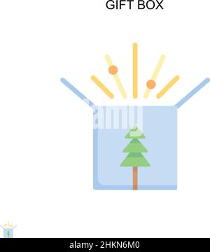 Icône de vecteur simple de boîte cadeau.Modèle de conception de symbole d'illustration pour élément d'interface utilisateur Web mobile. Illustration de Vecteur