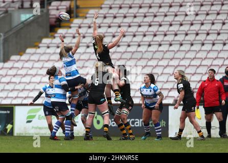 Darlington, Royaume-Uni.FÉV 5th Une ligne lors du match FÉMININ ALLIANZ PREMIER 15S entre le DMP Durham Sharks et les London Wasps à la Northern Echo Arena, Darlington, le samedi 5th février 2022.(Credit: Chris Booth | MI News) Credit: MI News & Sport /Alay Live News Banque D'Images