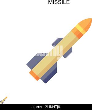 Icône de vecteur simple missile.Modèle de conception de symbole d'illustration pour élément d'interface utilisateur Web mobile. Illustration de Vecteur