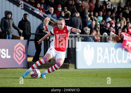 Londres, Royaume-Uni.05th févr. 2022.Noelle Maritz (16 Arsenal) en action au Barclays FA Womens Super League entre Arsenal et Manchester United à Meadow Park à Londres, en Angleterre.Liam Asman/SPP crédit: SPP Sport presse photo./Alamy Live News Banque D'Images