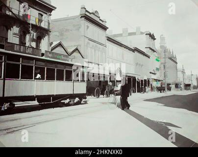 Art inspiré par Queen Street, Auckland, Muir & Moodie studio, 1909, Auckland, œuvres classiques modernisées par Artotop avec une touche de modernité. Formes, couleur et valeur, impact visuel accrocheur sur l'art émotions par la liberté d'œuvres d'art d'une manière contemporaine. Un message intemporel qui cherche une nouvelle direction créative. Artistes qui se tournent vers le support numérique et créent le NFT Artotop Banque D'Images