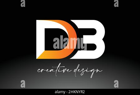 LOGO DB Letter avec couleurs dorées blanches et illustration vectorielle minimaliste Illustration de Vecteur