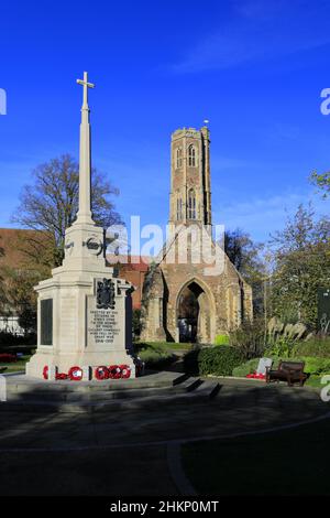 La tour des Greyfriars, ancienne friary franciscaine; Tower Gardens, ville de Kings Lynn; Norfolk; Angleterre;ROYAUME-UNI Banque D'Images