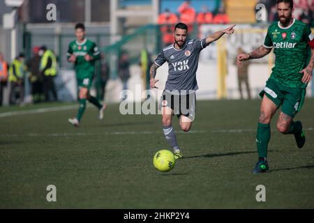 Alessandria, Italie.05th févr. 2022.Riccardo Chiarello des Etats-Unis Alessandria Calcio lors du match de football italien Serie B entre Alessandria Calcio et Pisa Calcio.05 février 2022 au stade Moccagatta d'Alessandria, Italie.Photo Nderim KACELI crédit: Agence de photo indépendante/Alamy Live News Banque D'Images