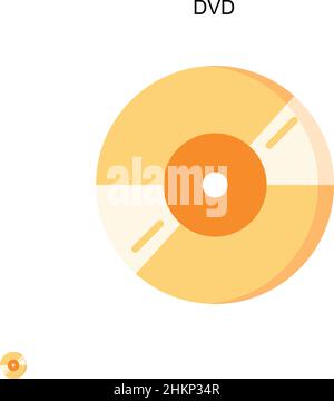 Icône DVD simple Vector.Modèle de conception de symbole d'illustration pour élément d'interface utilisateur Web mobile. Illustration de Vecteur