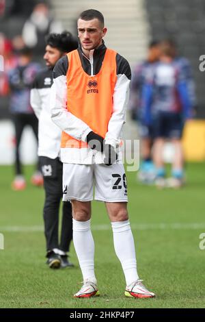 Milton Keynes, Royaume-Uni.FÉV 5th Milton Keynes Dons Troy Parrott avant le match Sky Bet League 1 entre MK Dons et Lincoln City au stade MK, Milton Keynes, le samedi 5th février 2022.(Credit: John Cripps | MI News) Credit: MI News & Sport /Alay Live News Banque D'Images