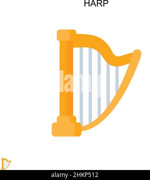 Icône de vecteur simple HARP.Modèle de conception de symbole d'illustration pour élément d'interface utilisateur Web mobile. Illustration de Vecteur