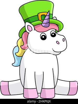 Vecteur Clipart de la Unicorn Cartoon de la Saint Patrick Illustration de Vecteur