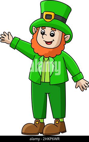 Le dessin animé de la Saint Patrick Leprechaun Cartoon Clipart Vector Illustration de Vecteur