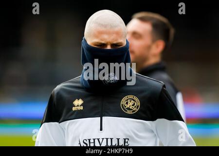 Peterborough, Royaume-Uni.05th févr. 2022.5th février 2022 : Weston Homes Stadium, Peterborough, Cambridgeshire, Angleterre; FA Cup football,Peterborough versus Queens Park Rangers; Lyndon dykes of Queens Park Rangers pendant l'échauffement Credit: Action plus Sports Images/Alamy Live News Banque D'Images