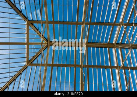 Plafond en verre en serre, Wrest Park, Silsoe, Bedfordshire, Angleterre Banque D'Images