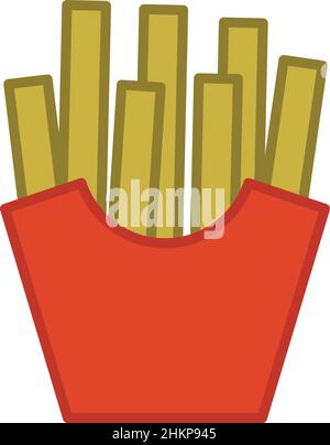 Symbole de contour des frites plein Illustration de Vecteur