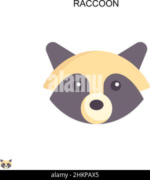 Icône de vecteur simple de raccoon.Modèle de conception de symbole d'illustration pour élément d'interface utilisateur Web mobile. Illustration de Vecteur