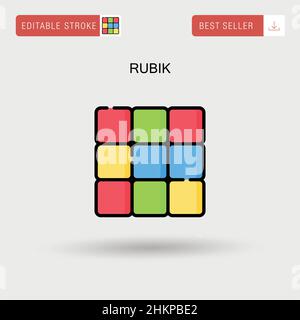 Icône de vecteur simple Rubik. Illustration de Vecteur