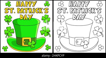 Bonne coloration de chapeau de Saint Patrick Illustration de Vecteur