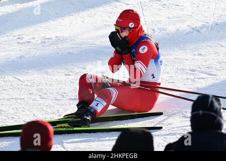 Natalia Nepryaeva (ROC) Médaille d'argent lors des Jeux Olympiques d'hiver Beijing 2022, ski de fond, femmes 7,5km + 7,5km Skiathlon le 5 février 2022 au Parc des neiges de Genting à Zhangjiakou, province de Hebei en Chine - photo: Osports/DPPI/LiveMedia Banque D'Images