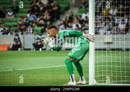 Melbourne, Victoria, Australie.5th févr. 2022.MELBOURNE, AUSTRALIE - 05 FÉVRIER : Mark Birighitti lors du match final de la coupe FFA 2021 entre Melbourne Victory et Central Coast Mariners à l'AAMI Park le 05 février 2022 à Melbourne, Australie (Credit image: © Chris Putnam/ZUMA Press Wire) Banque D'Images